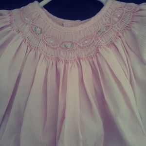 Pink Newborn Dress with Matching Baby Bloomers